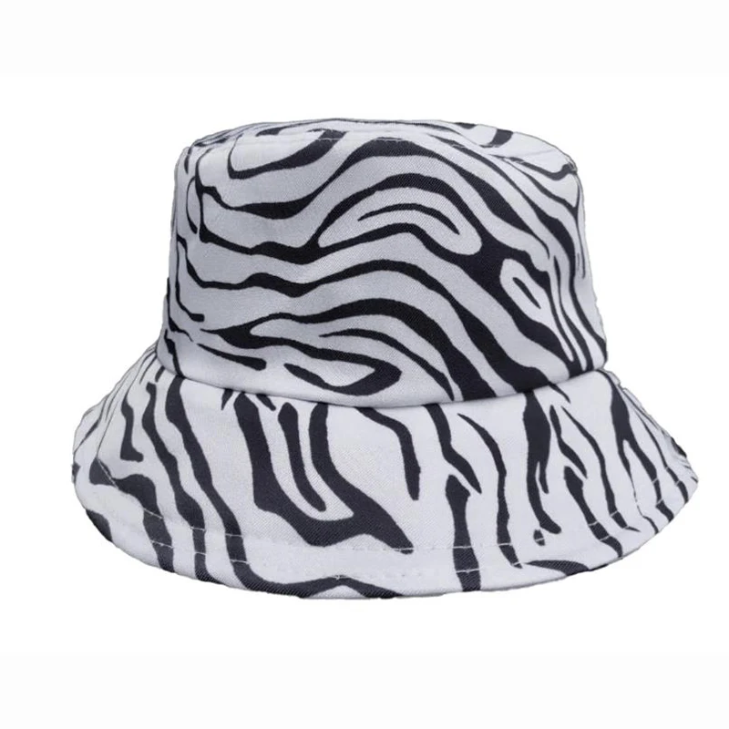 New High Quality Fashion Cow Print Hat White Black Bucket Hat Reversible Fisherman Caps Summer Hats For Women Gorras 2020