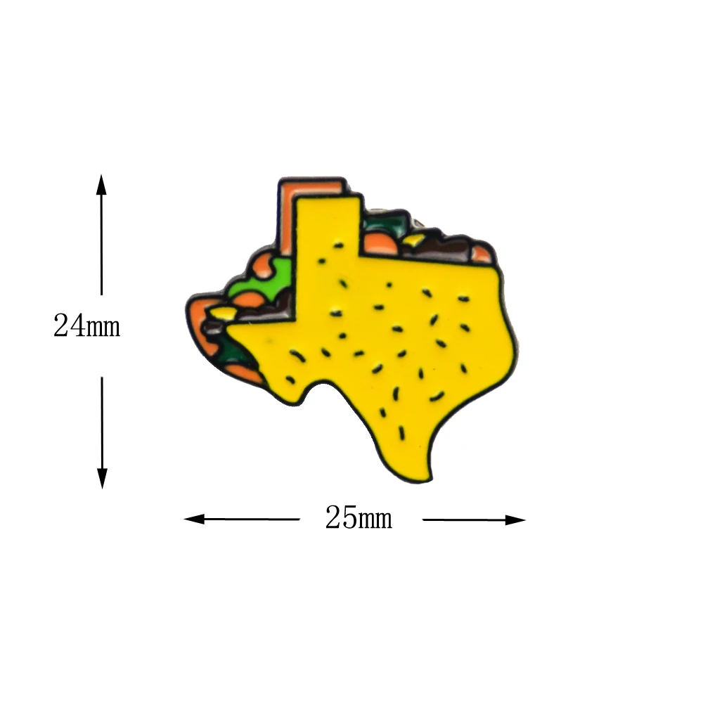 100 шт. карта Техаса с эмалью территории значок воротник булавка для сумки