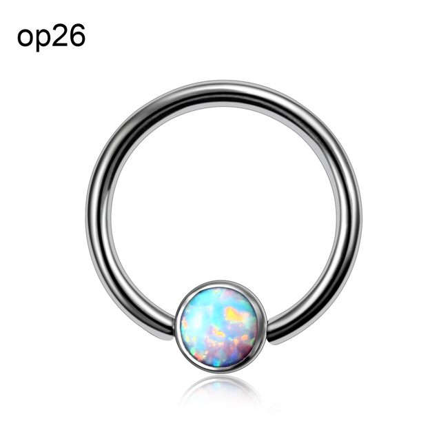 Titanium Ear Septum Helix Tragus Opal CBR Piercings Christina Vertical Hood Labret Dermal Anchor Earrings Piercing Jewelry