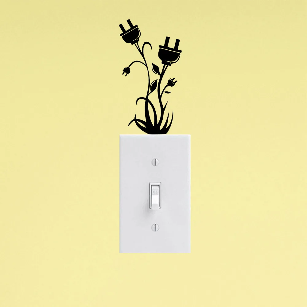 Cute socket Decal Removable Vinyl Mural Poster Living Room Bedroom Creative Stickers | Дом и сад