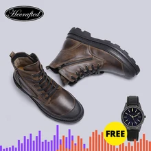 Из натуральной коровьей кожи Мужские зимние сапоги ручной работы в стиле ретро Мужская обувь# CX9550JM