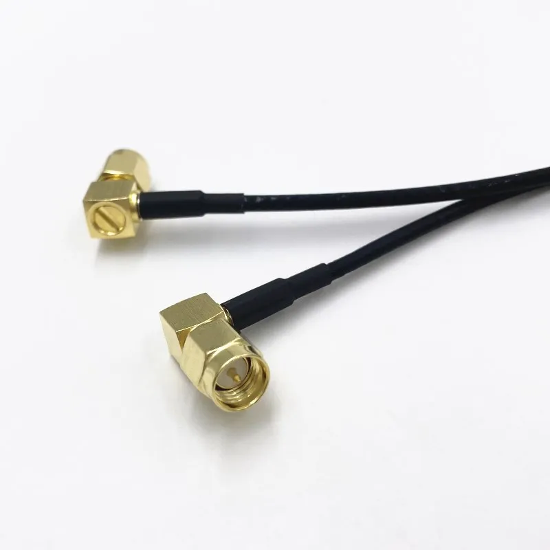 1개 블랙 RG316 와이어 직각 SMA 수컷 잭 - 90도 SMA 수컷 플러그 RF 동축 케이블 커넥터 15CM 20CM 30CM 50CM 1M 2M