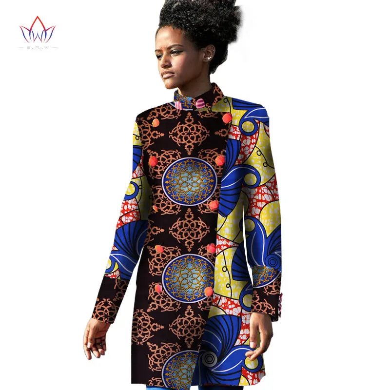Весенний традиционный Африканский Женский Тренч, пальто в африканском стиле, пальто для женщин с длинным рукавом, хлопок, большой размер 6XL BRW WY1137 - Цвет: 2