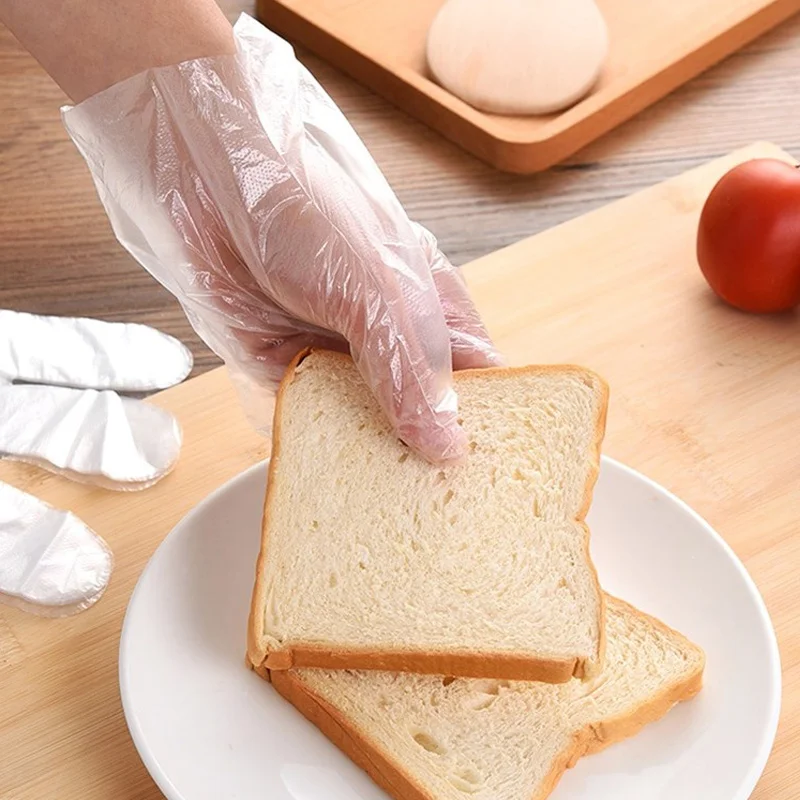 Пищевые одноразовые ПЭ перчатки одноразовая пища Prep полезные 50 шт Прозрачные Wo