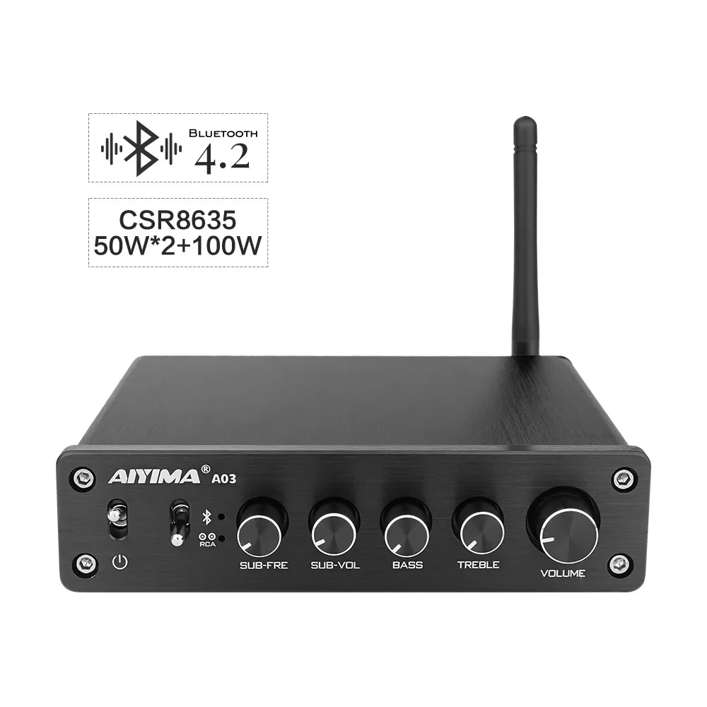 AIYIMA TPA3116 Bluetooth 2,1 канальный усилитель HIFI усилитель звука аудио сабвуфер усилитель цифровой 50 Вт* 2+ 100 Вт