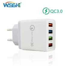 5 в 3,1 а зарядное устройство для мобильного телефона, 4 порта, евро вилка, USB, настенное зарядное устройство, быстрая зарядка 3,0, быстрая зарядка для путешествий, 5 цветов, универсальное зарядное устройство
