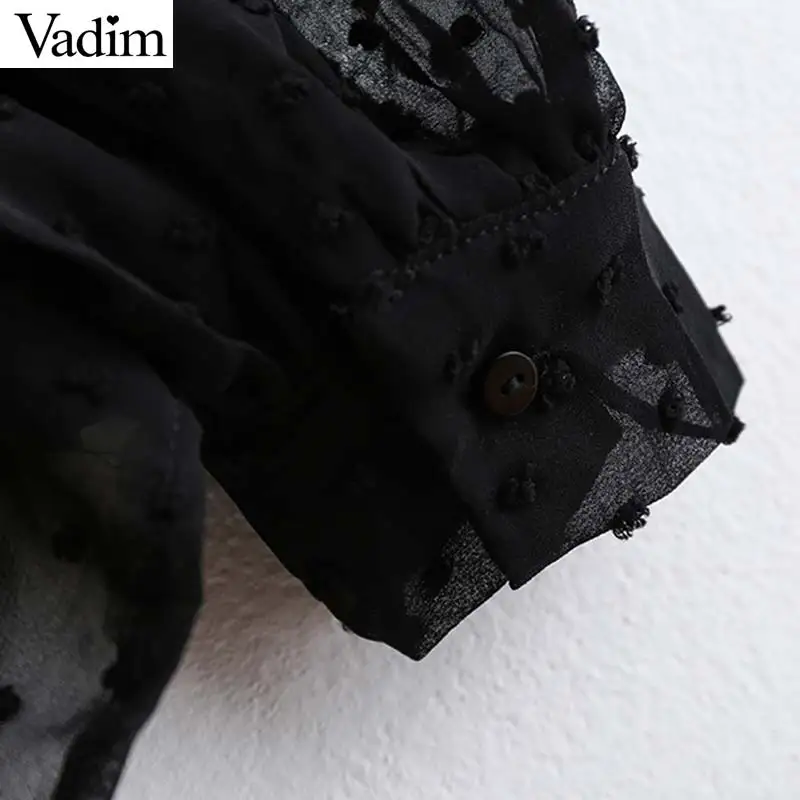 Женское элегантное платье vadim черная сетчатая блузка кружевная открытая Лоскутная прозрачная рубашка Женская Повседневная уютная однотонные Блузы LB473