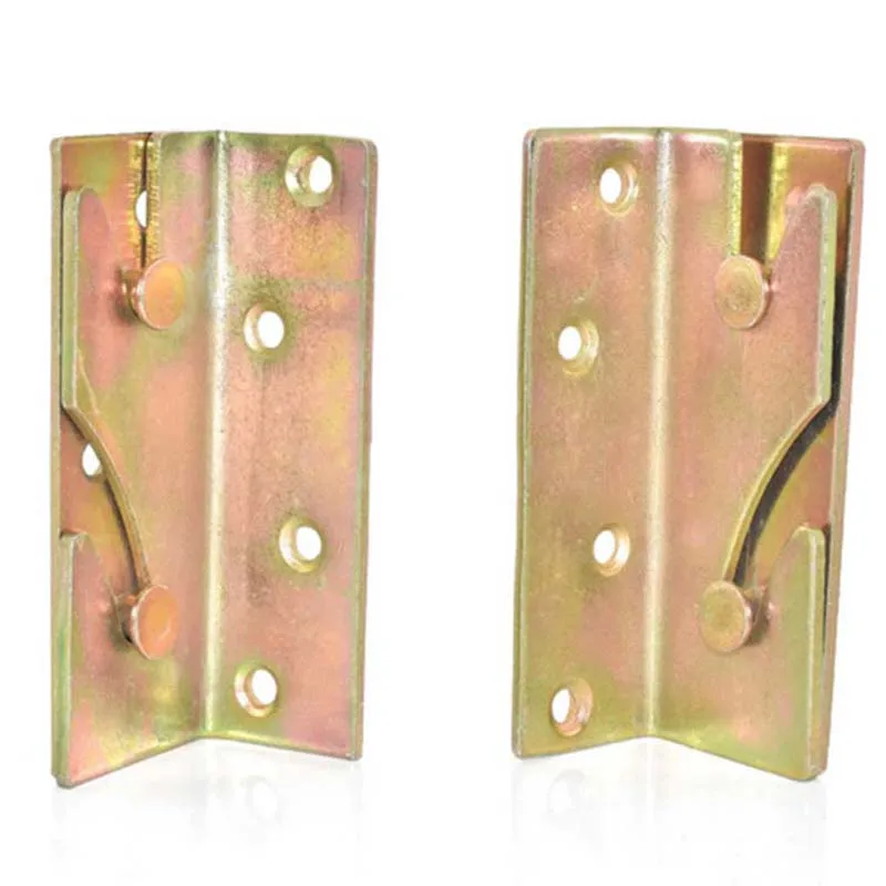 durable 4inch Wooden Bed Fixed Plate Heavy Metal Cabinet Hinge Furniture Hardware Parts Electroplating home accessories
