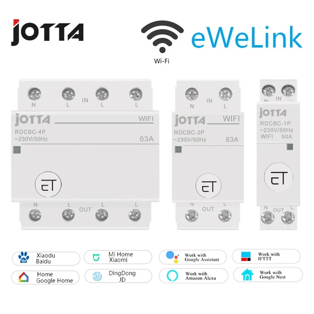 Jotta-disjoncteur WiFi eWeLink, Télécommande avec commande vocale, avec   Alexa et Google Home, RDCBC 1P 2P 4P, ✓ Meilleur prix au Maroc et  ailleurs