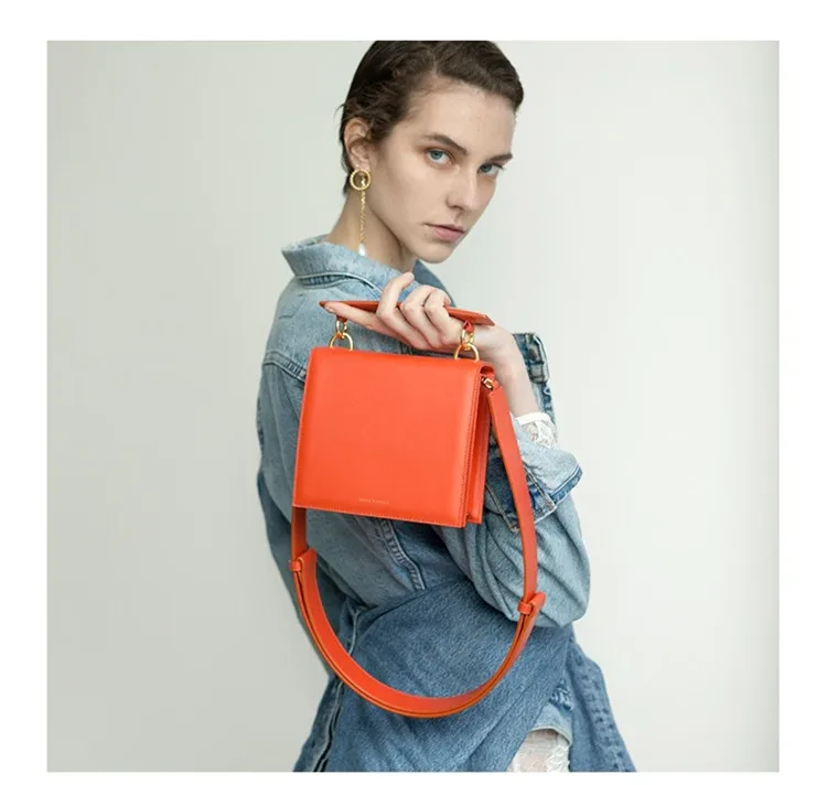 Повседневные одноцветные женские сумки через плечо, женские сумки с верхней ручкой, Роскошные Дизайнерские Сумки из искусственной кожи, женские маленькие сумки с клапаном - Цвет: Orange