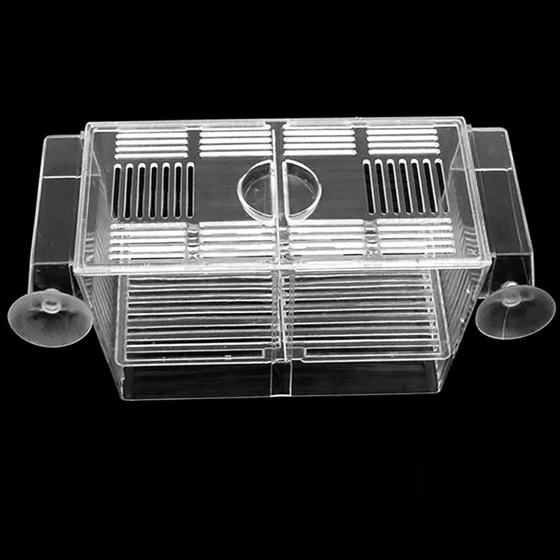 Aquarium Pet Fish Tank Guppy Double Breeding Breeder Rearing Box Hatchery S/L