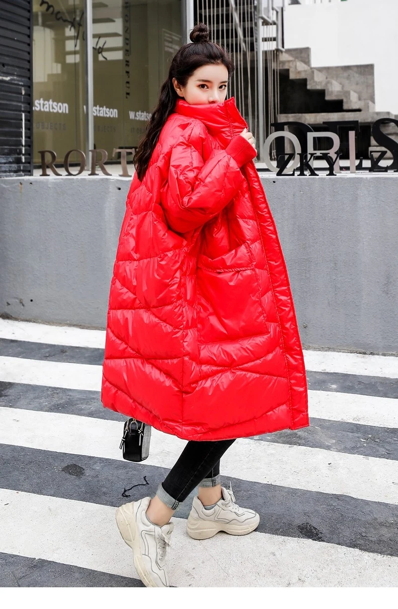 Down jackets Fashion Women Winter Coat Long Slim Thicken Warm Jacket Down Cotton Padded Jacket Outwear Loose Parkas