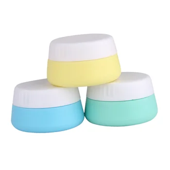 

3pcs Silicone Cream Jars Portable Dispenser Cream Bottles Small Lotion Box Emulsion Jar for Home Travel (Mixed Color, 20ML)