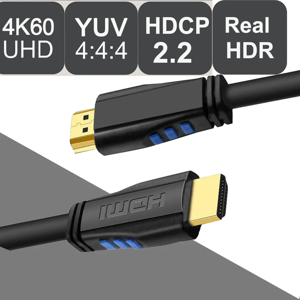 Настоящий HDMI 2,0 кабель 8 м UHD 4K 60 Гц HDMI КАБЕЛЬ HDCP 2,2 HDR для PS4 pro apple tv fire stick3D 1080P HDMI к HDMI 2,0