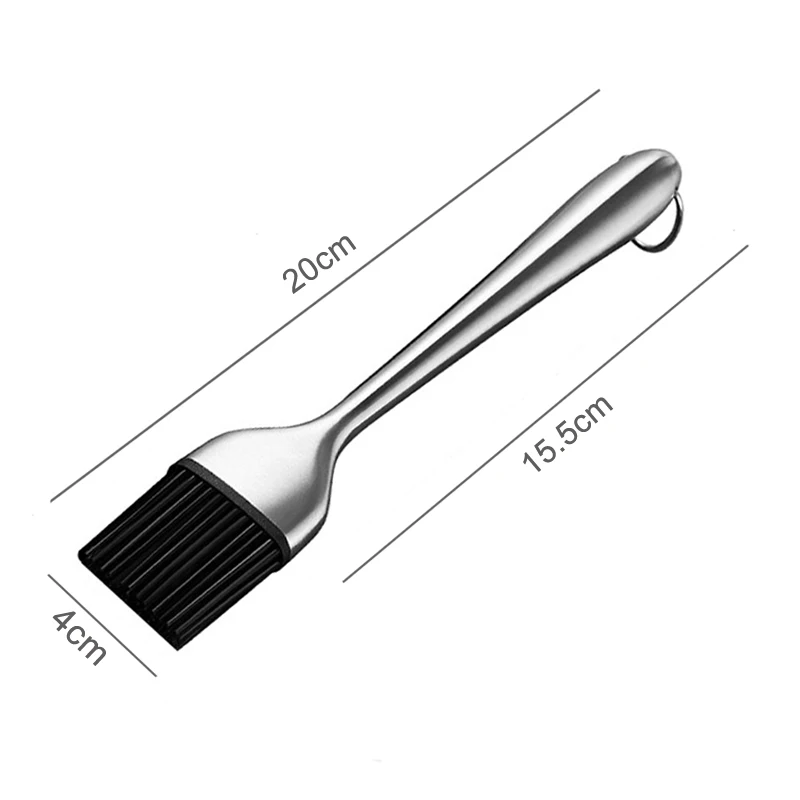 1Pc Silicone Basting Brush BBQ Grill Oil Sauce Brush Stainless Steel Handle Pastry Brush Butter Bread Baking Kitchen Accessories (7)