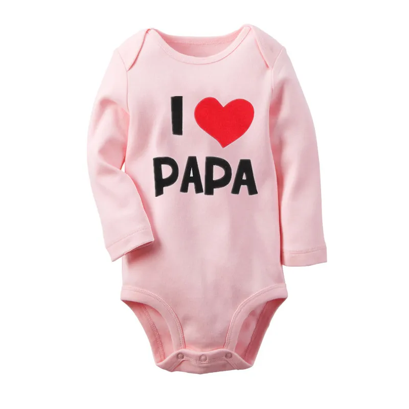 Newborn Bodysuit Cotton I Love Papa Mama Design Printing Winter Spring Bodys Clothing Jumpsuit Brief Baby Girl Clothes