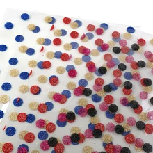 Блестящие точки прозрачная Синтетическая кожа ткань искусственная кожа листы 20*34 см для сумки серьги DIY, 1Yc9182