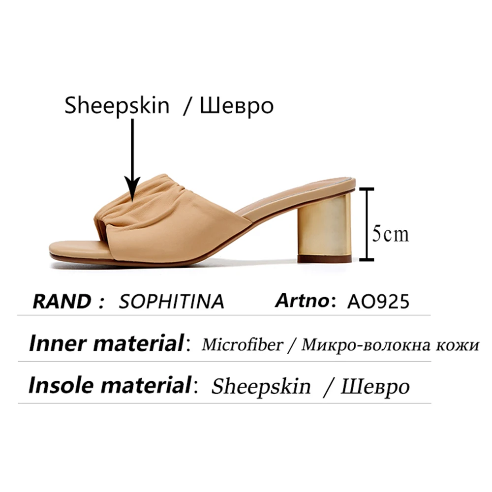 SOPHITINA zapatillas de piel de oveja para mujer, zapatos informales con  punta abierta plisada, color Beige, cómodos y concisos, AO925|Zapatillas| -  AliExpress
