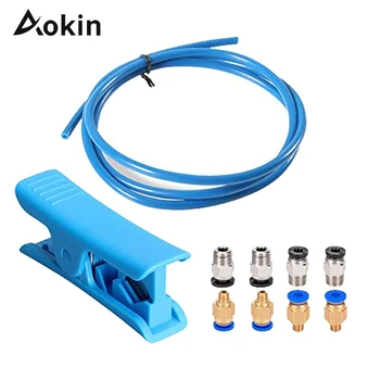 

4PCS PC4-M10 + 4PCS PC4-M6 Straight Quick in Fitting with 1M PTFE Teflon Tube and Cutter Pneumatic Fitting Kit for 3D Printer