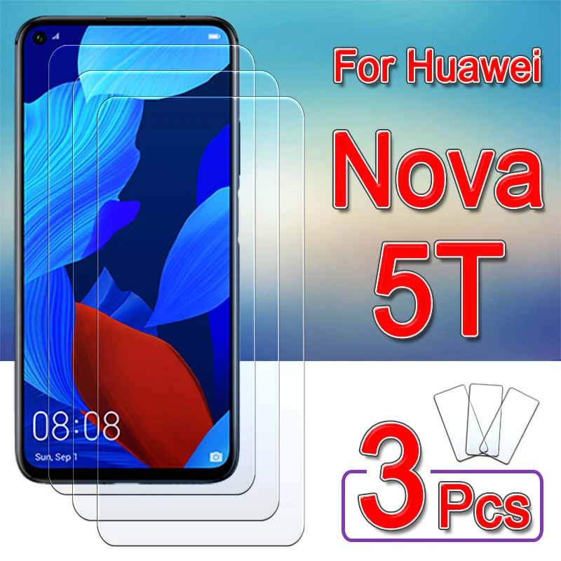 

for huawei nova 5t glass protective Screen Protector on Nova5t 5 T T5 Tempered Glas huawei5t safety armored sheet film 1-3 pcs