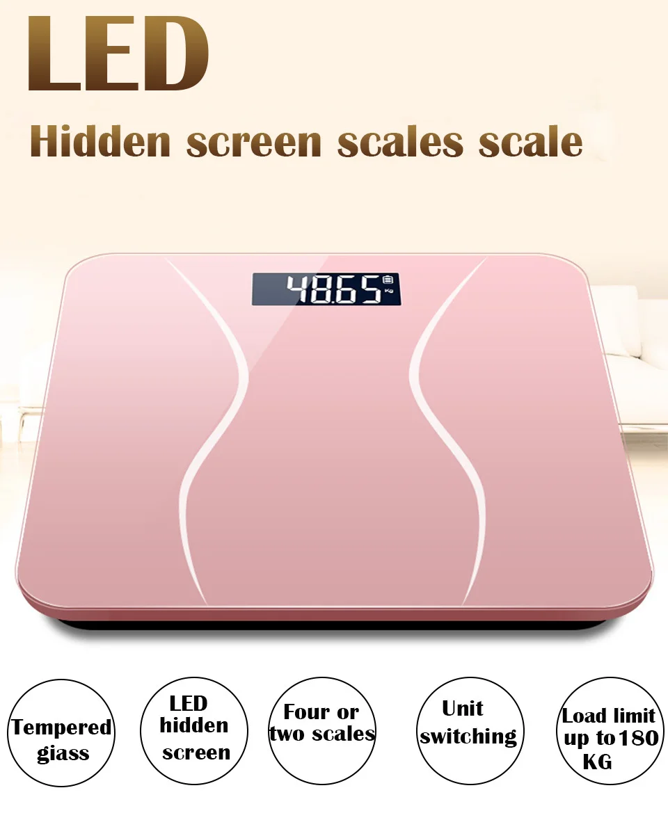 Весы для ванной комнаты 5AA батарея цифровые весы тела Розовый Черный Цифровой баланс жира BE47003