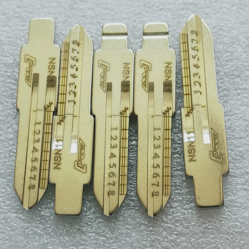 

10pcs/lot NO.6 car key blade NSN11 key blade with Engraved Line Key Scale Shearing Teeth Blank