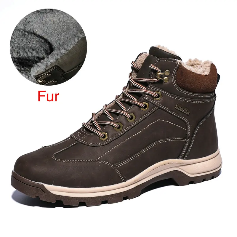 05 Dark Brown DEKABR/брендовые классические теплые зимние ботинки из натуральной кожи на меху; сезон осень-зима; Мужские ботинки в байкерском стиле; мужские теплые ботинки с высоким берцем - Цвет: 05 Dark Brown