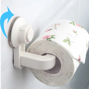 

Toilet Paper Holder Super Storage Suction Cup Wall Mount Removable Rack _WK