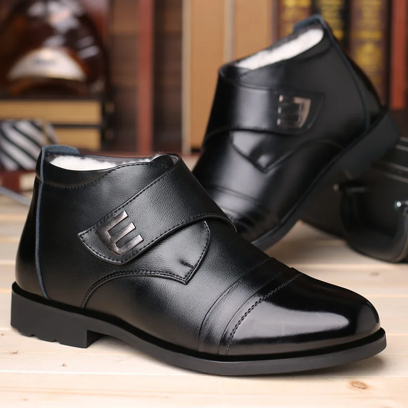 Winter Shoes Men's Chelsea Boots Leather Warm Shoes Men's Ankle Boots Fashion Brand Cowhide NEW