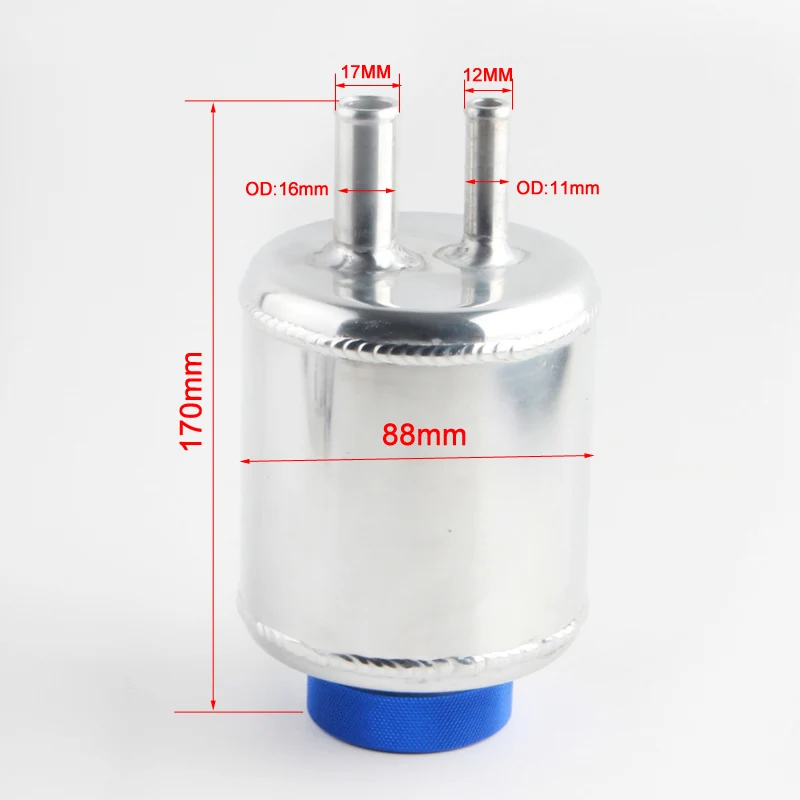 Universal Fuel Cell Racing Power Steering Tank Pump Aluminum Breather Tank FLUID RESERVOIR Tank With Brackets oct16