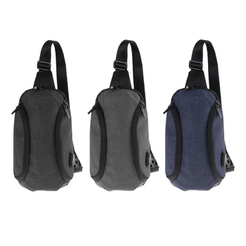 

Pack of 3Pcs Sling Backpacks Outdoor Sports Chest Bags Lightweight with USB Charging Port