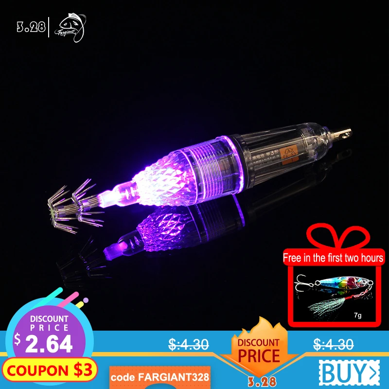 

Fargiant LED Deep Drop Underwater Lights Squid Lamp Sea Fish Lure Light Umbrella Hook Underwater Fishing Tackle