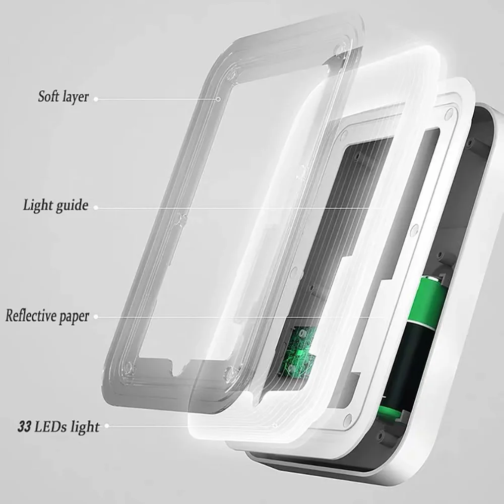 FFFIST 33 LEDs Rechargeable Beauty Makeup Mirror With Lights Adjustable Touch Portable Illuminated Vanity Makeup Light 4