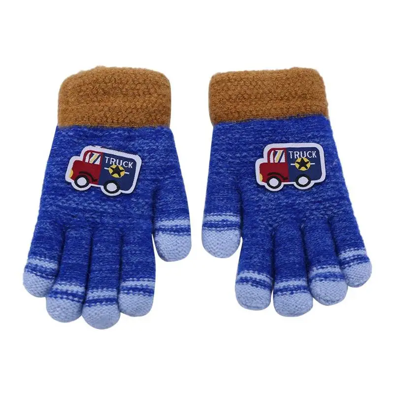 2 шт теплые Мультяшные перчатки, портативные, практичные, прочные, деликатный дизайн, Детские кашемировые утолщенные флисовые лыжные перчатки - Цвет: D