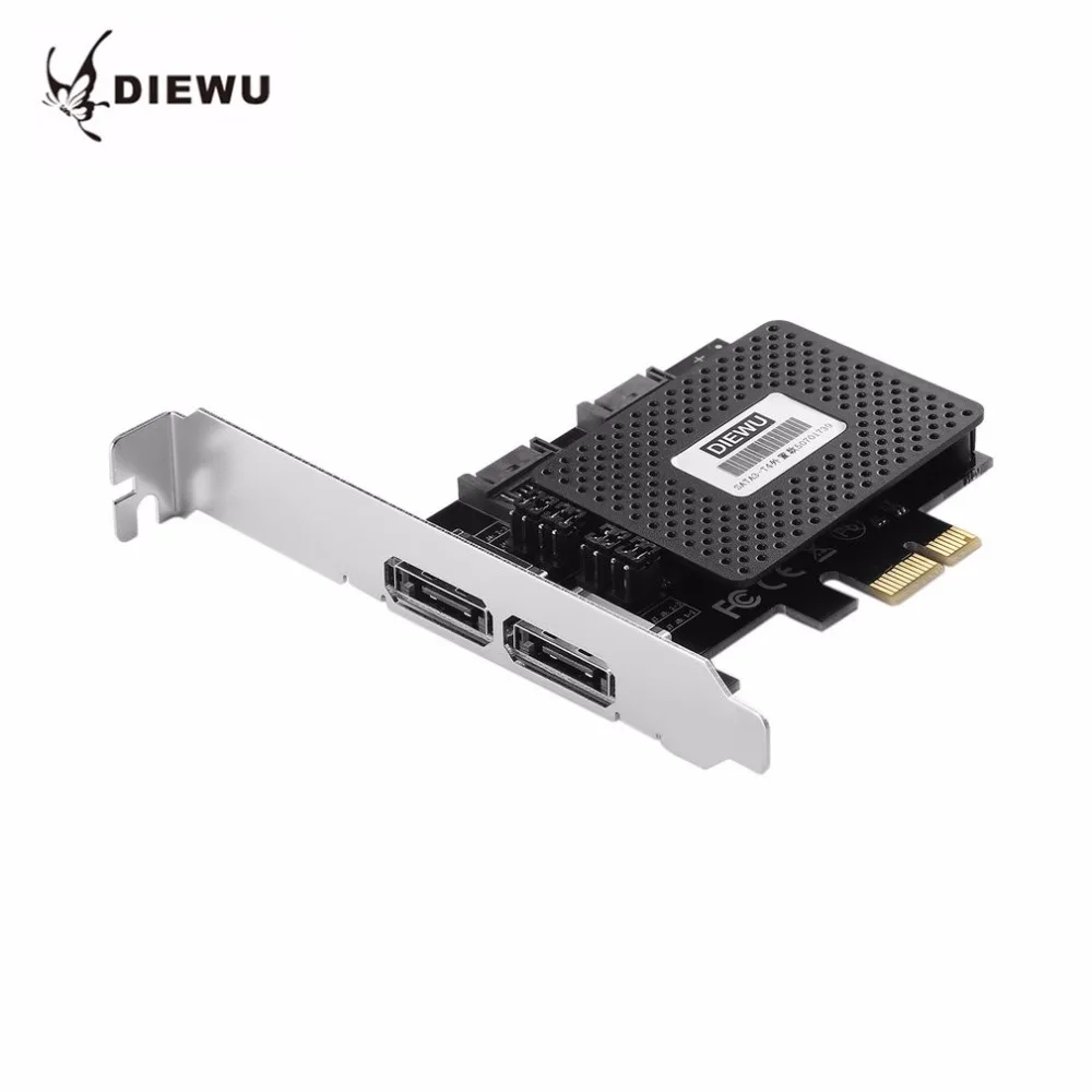 DIEWU захват IPQ и I/O PCI-E к ESATA3.0 адаптер расширения активированный SSD твердотельный жесткий диск мульти I/O контроллер карты