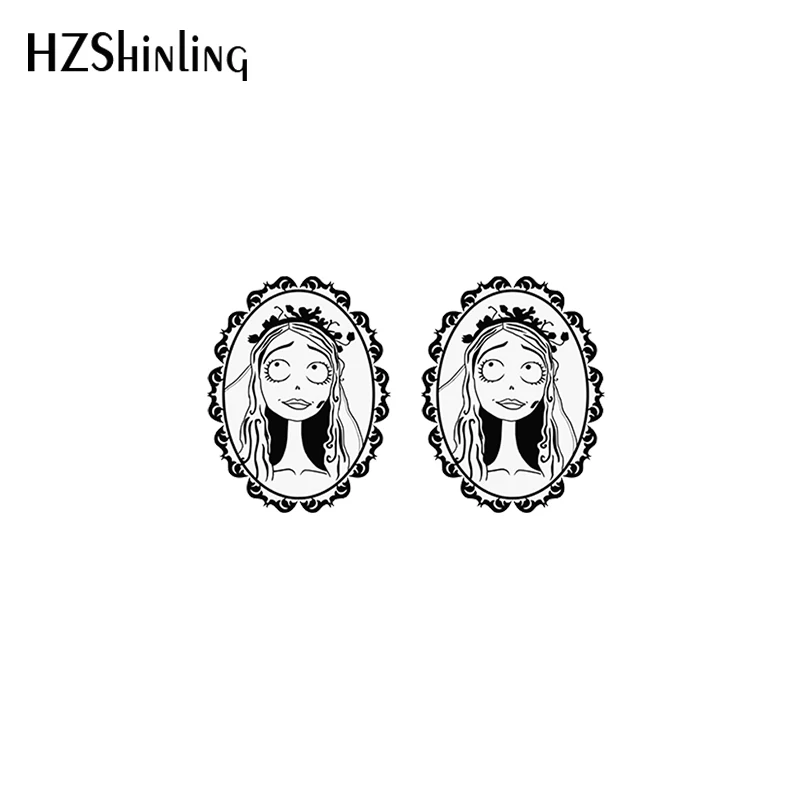 2020 New Corpse Bride Stud Earring Halloween Acrylic Earrings Handmade Resin Epoxy Jewelry Earring