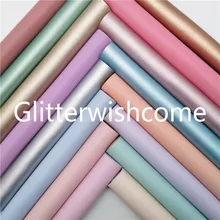 Винил Glitterwishcome размера A4 21 х29 см для бантов, однотонные конфетные цвета, ткань из искусственной кожи, листы для бантов, GM801A Винил Glitterwishcome размера A4 21 х29 см для бантов, однотонные конфетные цвета, ткань из искусственной кожи, листы для бантов, GM801A