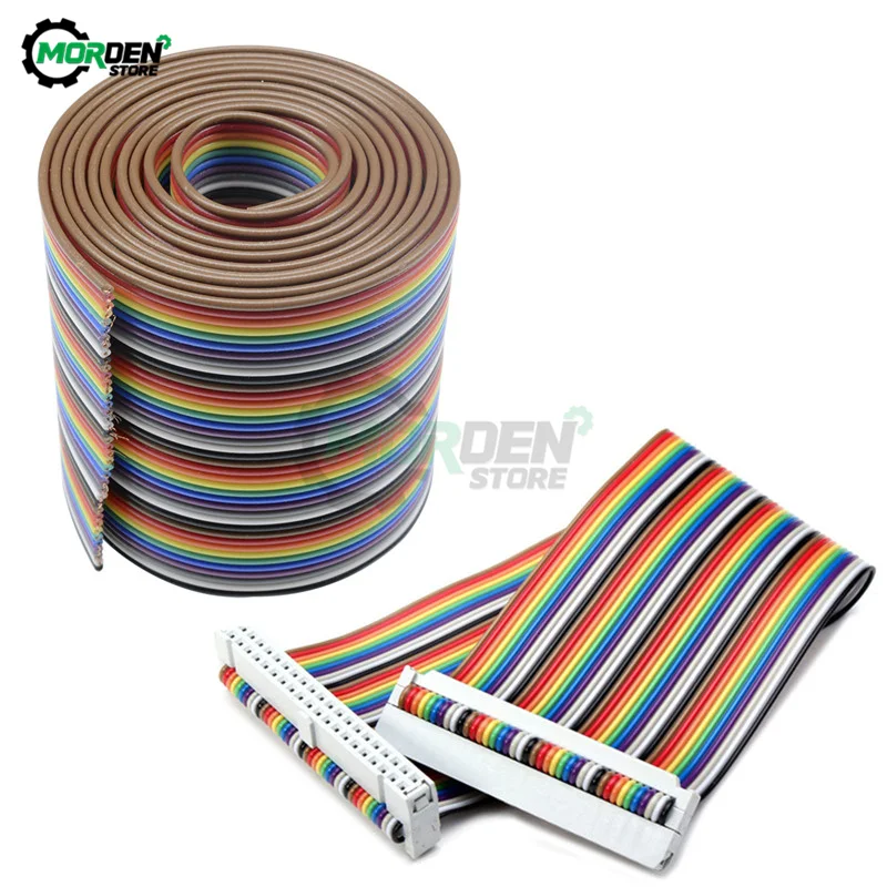 2M of 40 Way Flat Color Rainbow Ribbon IDC Cable wire For Arduino DIY 