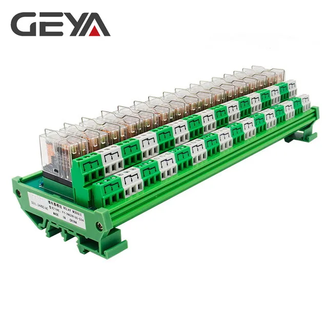 GEYA 2NG2R 16 канальный Omron релейный модуль с разъемом ПЛК 2NO 2NC 12VDC 24VDC DPDT сменный|Реле| |