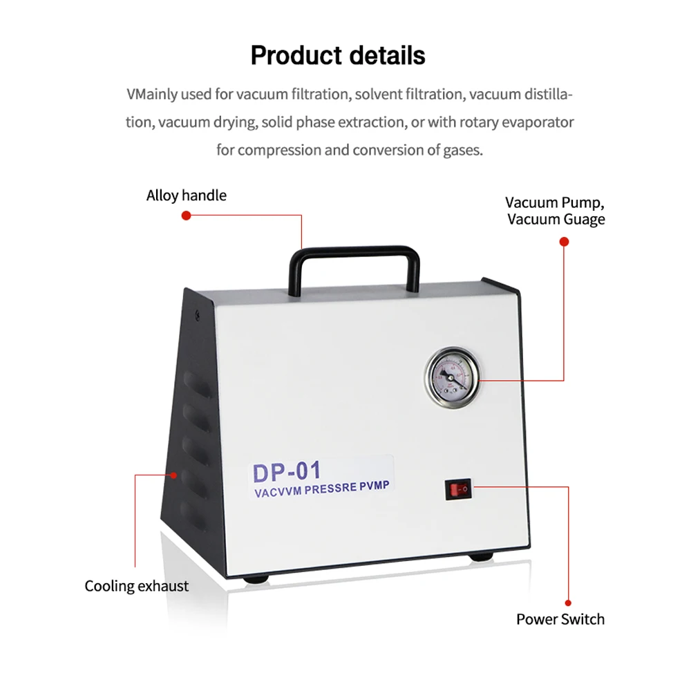 ZOIBKD Laboratory Equipment DP-01 Oil-free Diaphragm Vacuum Pump Environmental Protection High Pumping Rate