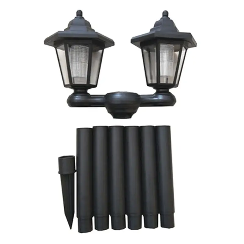 Светодиодный светильник с двойной солнечной батареей, водонепроницаемый, мерцающий огонь, настенные светильники, автоматическое Индукционное освещение, украшение сада для двора, для улицы