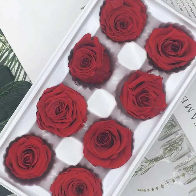 

1box Preserved Flowers Gift Material Cheap high quality grade B eternal flower rose flower head 4-5CM diameter stock limited