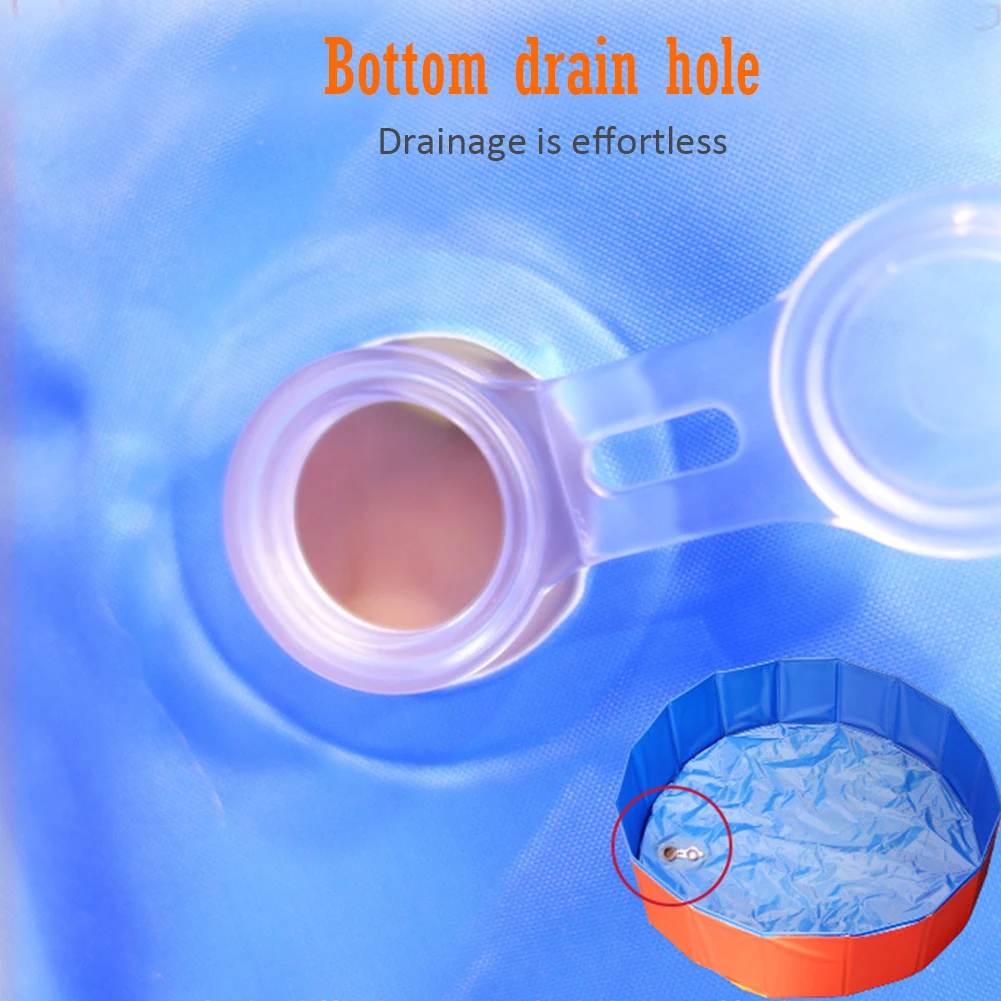 Foldable Portable Pet Cat Dog Pool Pet Bath Tub Swimming Tub Bathing Pool Durable PVC Composite 5