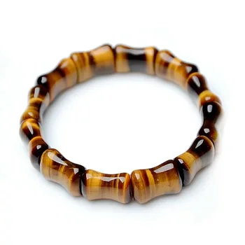 Tiger Eye Bamboo Shape Beads Bangles & Bracelets Handmade Jewelry Energy Bracelet