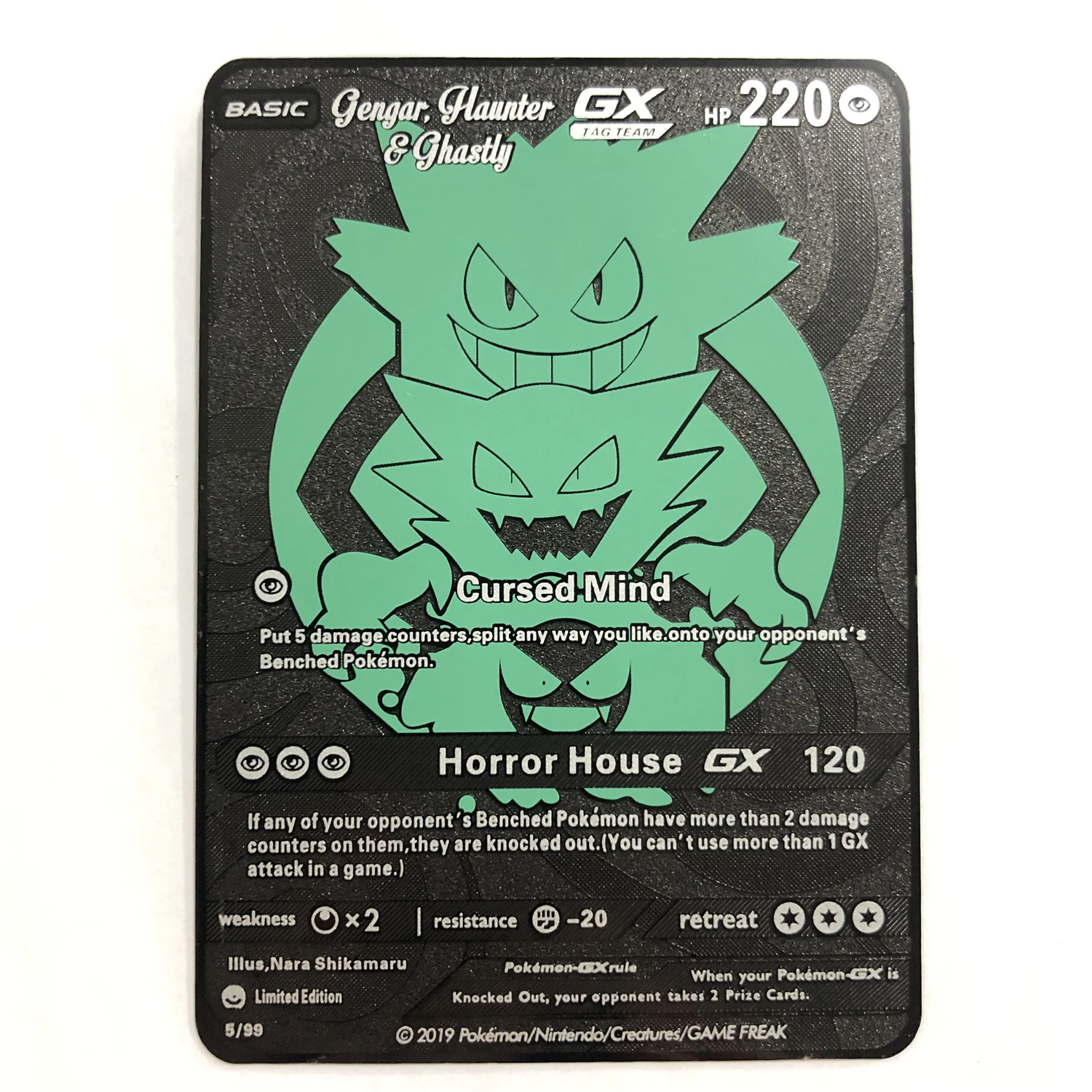 Pokemon Card Gengar Black Gold Metal Card Haunter Ghastly Tag Team Game  Collection Anime Cards Toys For Children Christmas Gift - Game Collection  Cards - AliExpress