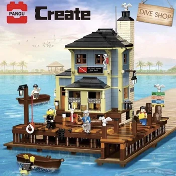 

2433pcs The Old Fishing Store The Lighthouse City Creator Street View MOC Model Building Blocks bricks Kits Toys Christmas Gifts