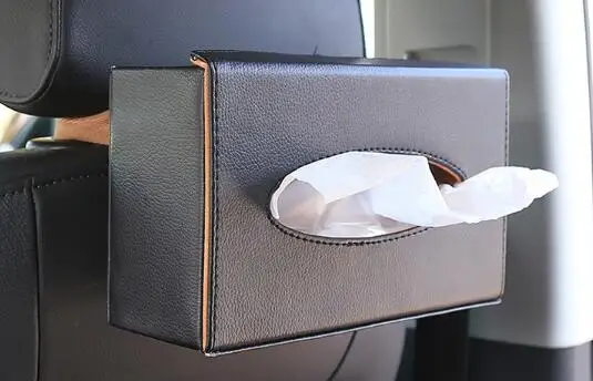 Высококачественный универсальный автомобильный подлокотник коробка спинки сиденья полиуретановая кожа коробка бумажная упаковка Органайзер контейнер для салфеток