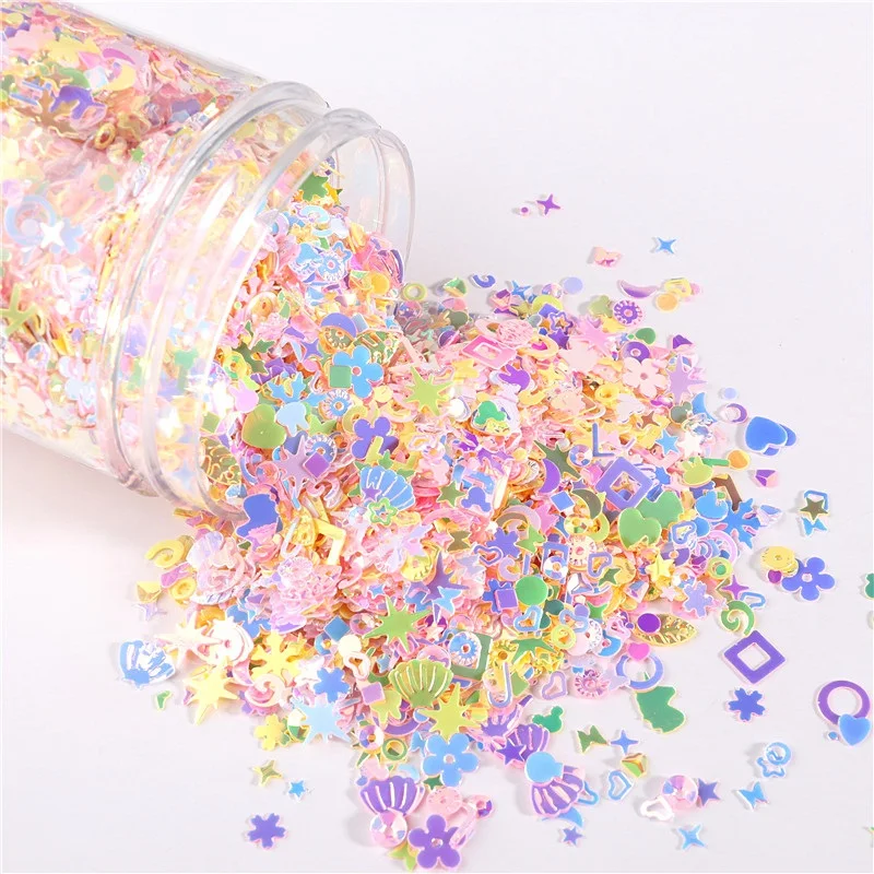 Mix Sizes/Shapes Flake Confetti Star Heart Flower Moon Shell Sequins Paillettes 3D Glitters for DIY Nail Art&Wedding Accessories sequins for crafts,sequin embroidery accessories,sequin sewing accessories,sequins accessories,nail art decor,sequins jewelry accessories