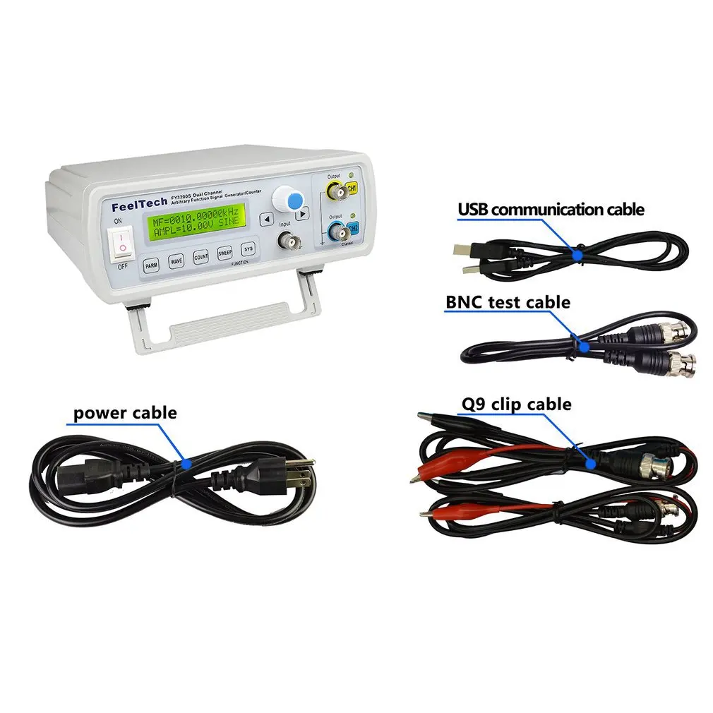 

FellTech FY3200S 6MHZ Digital DDS Dual-channel Function Signal Source Generator Arbitrary Waveform/Pulse Frequency Meter US
