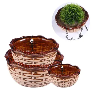

1 Set/3pcs Ceramics Art Flower Pot Household Garden Pot Gardening Daily Flower Arrangement Hanging Pot for Home Garden Room